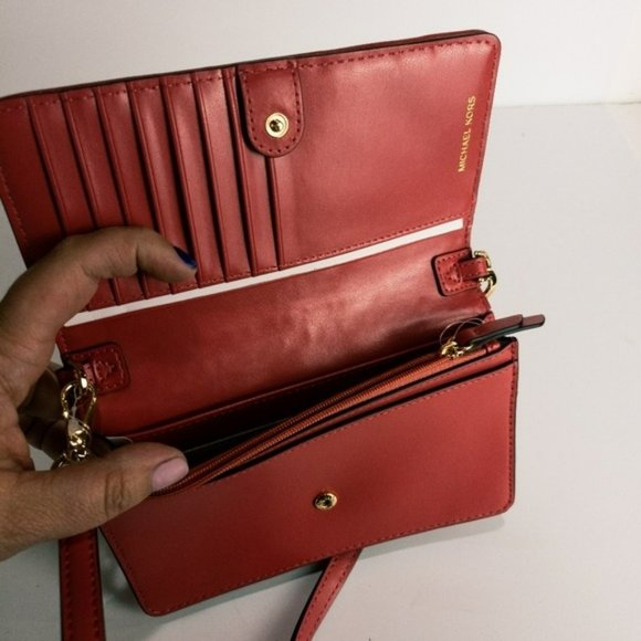 Michael Kors Jet Set Leather Woven Phone Crossbody - Picture 7 of 8